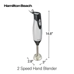 Hamilton Beach 4-in-1 Electric Immersion Hand Blender with Blending Wand, Whisk, and 3 Cup Food Chopping Bowl, Silver, 59765