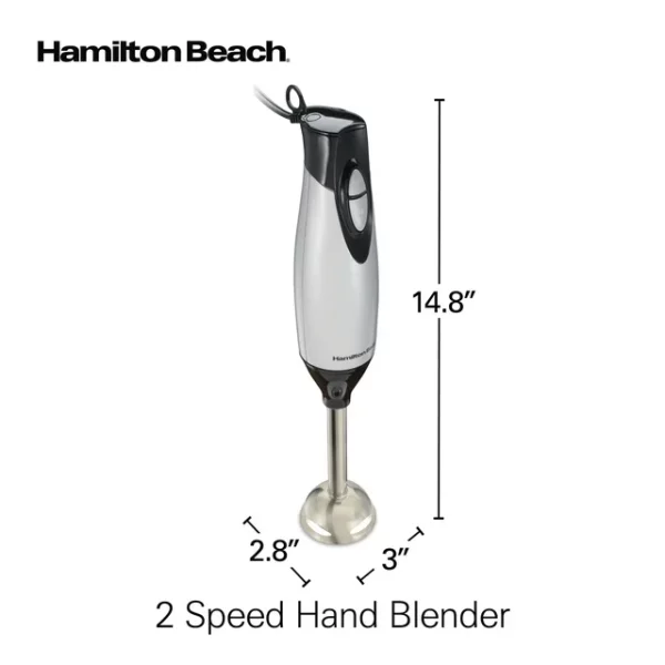 Hamilton Beach 4-in-1 Electric Immersion Hand Blender with Blending Wand, Whisk, and 3 Cup Food Chopping Bowl, Silver, 59765