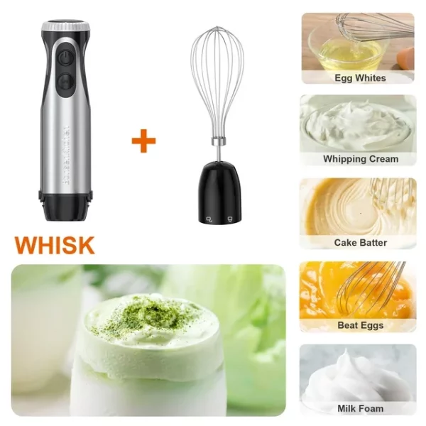 Bonsenkitchen Immersion Blender Handheld, Stainless Steel Hand Stick Blender, 20-Speed Hand Blender, Free Warranty