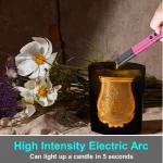 Illuminlabs Electric Lighter – USB Rechargeable Candle lighter, Windproof Flameless Plasma Arc Lighter for BBQ Grill, Camping, Stove, 7.5” Long Stick Lighter,Rose Gold
