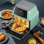 Costway 19 QT Multi-functional Air Fryer Oven Dehydrator Rotisserie w/Accessories Green