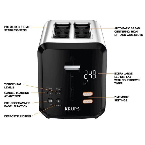 Krups 2-Slice My Memory Digital Toaster | Stainless Steel