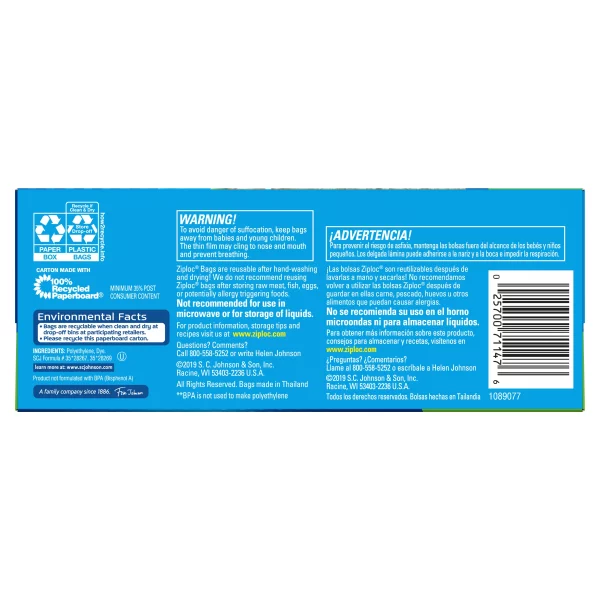 Ziploc® Brand Sandwich Bags, Plastic Sandwich Bags, 90 Count