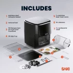 SAKI Smart WiFi Air Fryer 13-Quart, 8 Cooking Functions, RA018AF, Black