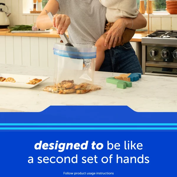 Ziploc® Brand Freezer Bags with New Stay Open Design, Gallon, 60, Patented Stand-up Bottom, Easy to Fill Freezer Bag, Unloc a Free Set of Hands in the Kitchen, Microwave Safe, BPA Free