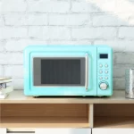 Costway 0.7Cu.ft Retro Countertop Microwave Oven 700W LED Display Glass Turntable Green