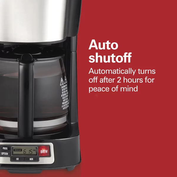 Hamilton Beach 5 Cup Compact Coffee Maker, Programmable, Glass Carafe, Model 46111
