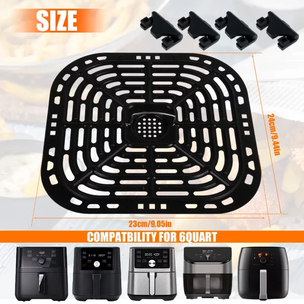 Gorware Air Fryer Grill Pan Stainless Steel Nonstick Air Fryer Crisper Plate for Air Fryer Cooking 9.05×9.44in
