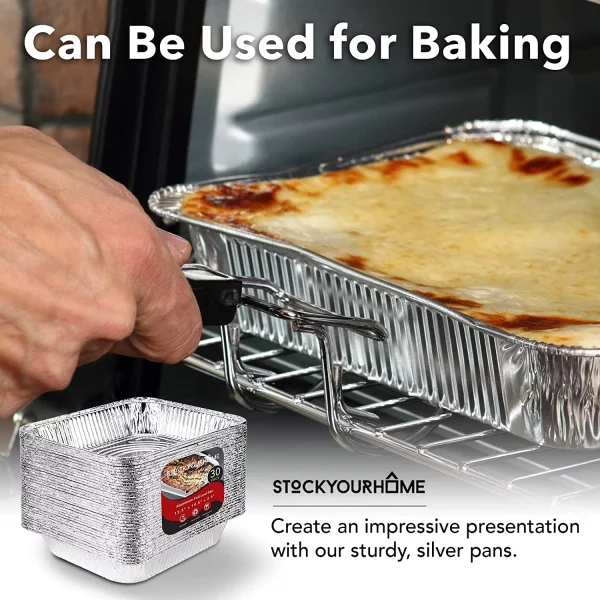Stock Your Home 9x13 Disposable Aluminum Foil Pans - 30 Pack