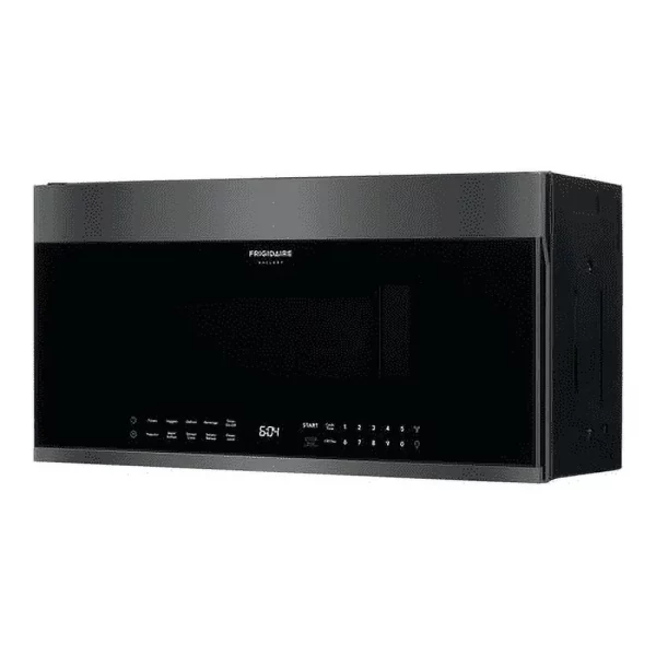 Frigidaire FGBM19WNVD 30 Gallery Series Black Stainless Steel Over-the-Range Microwave with 1.9 cu. ft. Capacity 300 CFM Sensor Cooking and LED Interior Lighting
