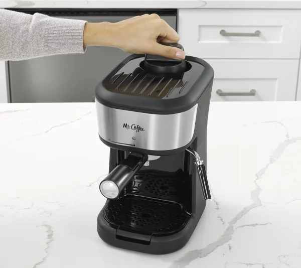 Mr. Coffee® 4-Shot Steam Espresso, Cappuccino, and Latte Maker in Black
