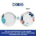 Dixie Disposable Paper Plates, Multicolor, 7 in, 50 Count