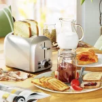 2 Slice Stainless Steel Toaster with Extra-Wide Slot, LED Display 7 Browning Settings, 850 W, Silver
