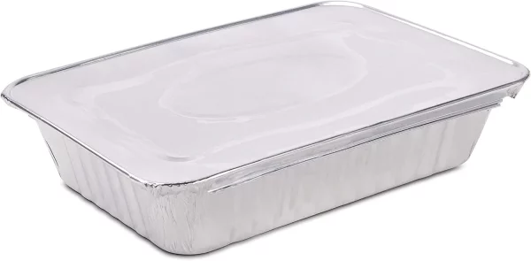 Displastible Disposable Aluminum Pans with Lids Freezer and Oven-Safe 2.25 Pans 10 Pack