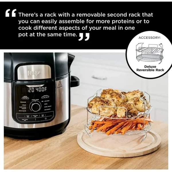 Ninja® Foodi™ TenderCrisp 9-in-1 8-Quart Deluxe XL Pressure Cooker, Stainless Steel FD401