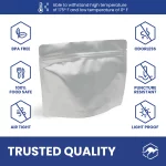 10 Wallaby MRE Mylar Bags with Zipper - Bundle - 0.35 Gallon (7.5 Mil) with 10 400cc - Silver