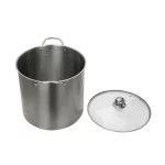 The Mainstays Stainless Steel 21.5 Quart Multi Use Food Canner with Tempered Glass Lid Silver