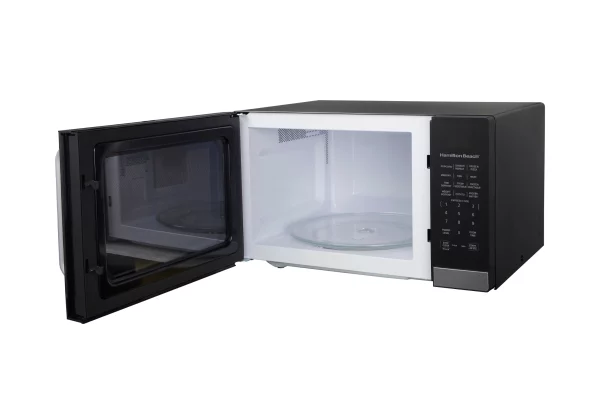 Hamilton Beach 1.4 Cu.ft. Microwave Oven, Black Stainless Steel, with Sensor