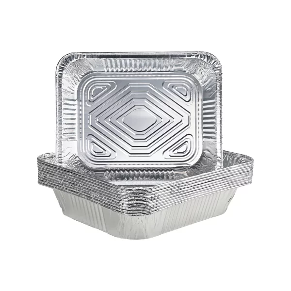 Aluminum Foil Pans with Lids -FOUKUS 9x13 Disposable Foil Pans with Covers - 10 Pack Food Containers Great for Baking, Cooking, Heating, Storing, Prepping Food
