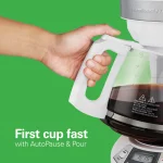 Hamilton Beach Programmable 12 Cup Coffee Maker, White, Stainless Accents, 46294
