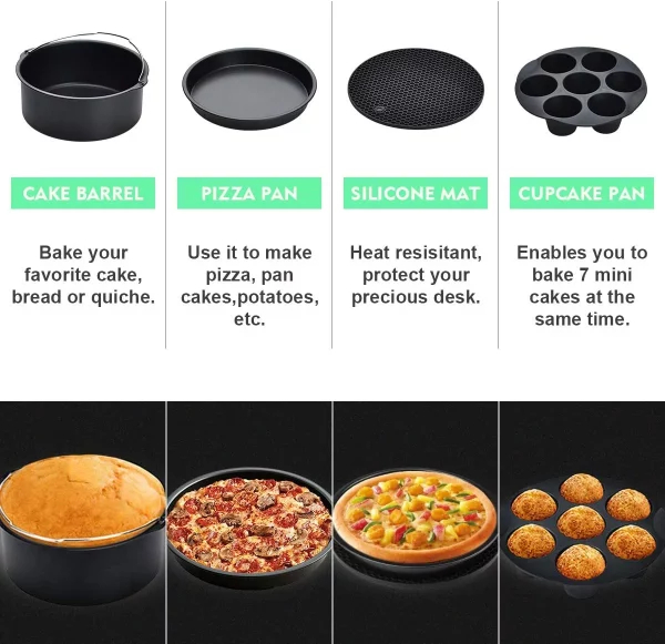 Lychee 12-Piece Air Fryer Accessory Set 3.8QT - 5.8QT