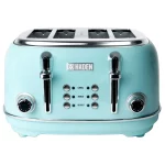 Haden Heritage 4-Slice Wide Slot Toaster, Turquoise - 75005