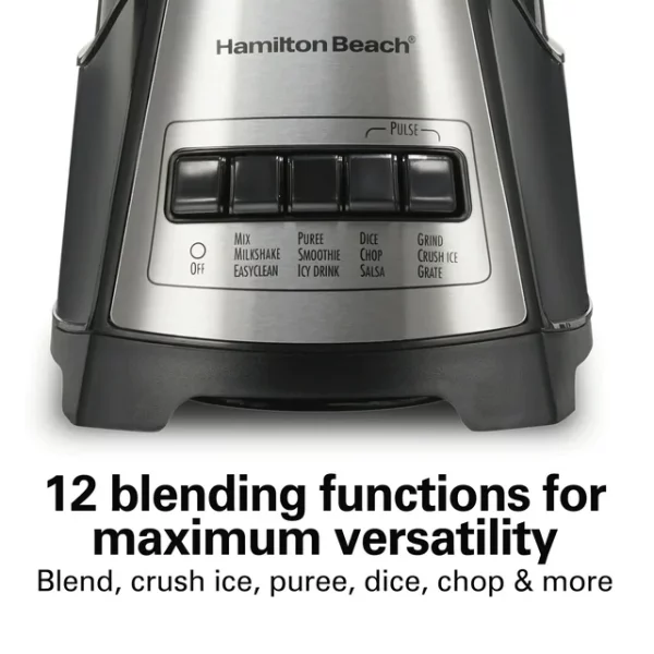 Hamilton Beach Power Elite Multi-Function Blender with Mess Free 40 oz. Glass Jar, 700 Watts, Black, 58148A