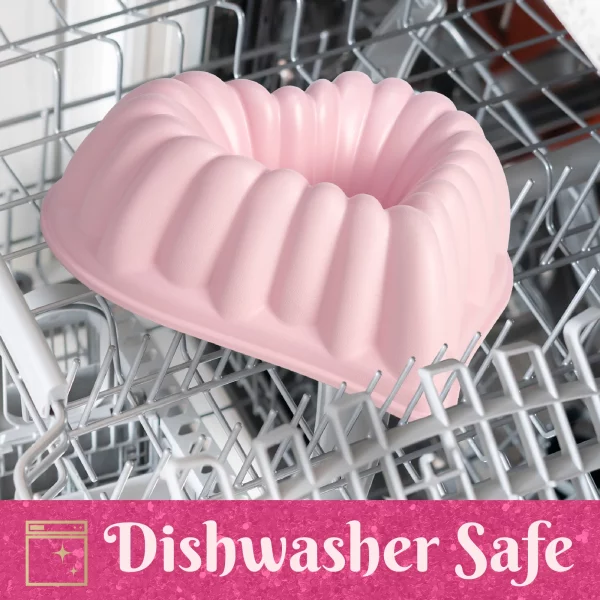 Paris Hilton Premium Nonstick Heart Shaped Fluted Pan, Dishwasher Safe, 9.5 inch, Pink