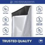 75 Wallaby Mylar Bags Bundle 1 Gallon (5 Mil, 10in x 14in) with 80 400cc Oxygen Absorbers - Silver