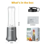 VAVSEA Portable Blender, Personal Blender for Shakes and Smoothies, BPA-Free 20oz Mini Blender with Travel Lids for Home Kitchen, Office and Sports, 500W