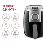 Chefman Turbo-Fry Air Fryer with Adjustable Temp Control, 2 Qt Capacity, Black