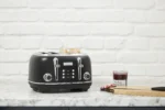 Haden Heritage 4-Slice Wide Slot Toaster, Black / Chrome - 75096