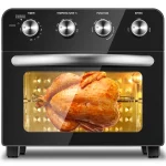 AICOOK Air Fryer Oven, 24QT 10 Functions Large Countertop Oven, Dehydrator with 1700W, 6 Free Accessories & 75 Recipes Included