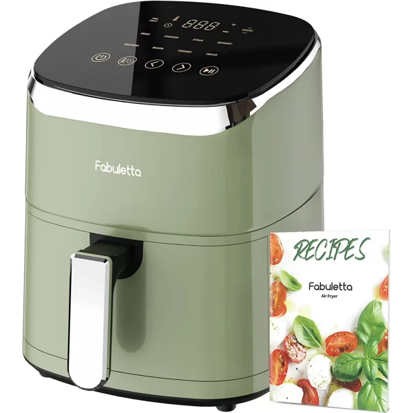 Air Fryer, Fabuletta 4.2QT Air Fryer Oven With 9 Customizable Smart Cooking Programs, Shake Reminder, 450°F Digital Airfryer,Tempered Glass Display, Nonstick & Dishwasher-Safe Basket