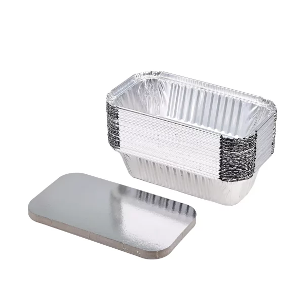 Aluminum Loaf Pans with Lids, FOUKUS 8x4 Lunch Containers with Lids, Bread Tins for Takeaway, Baking, Frozen & Food Storage(30 Pack)