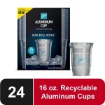 Ball Aluminum Cup, Disposable Recyclable Cold-Drink Cups, 16 oz. Cups, 24 Count