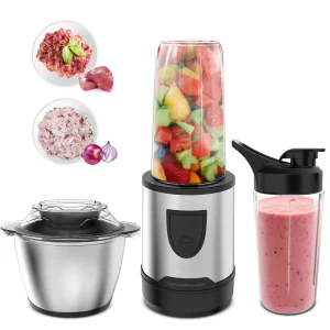 Blender and Food Processor Combo, LINKChef 2 in 1 Multifunctional Food Fruit Meat Blender, 1.2L Food Chopper