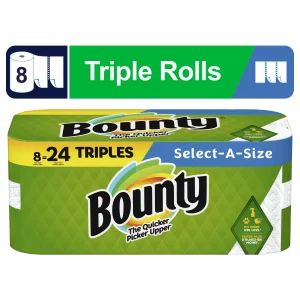 Bounty Select-a-Size Paper Towels, 8 Triple Rolls, White