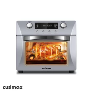 CUSIMAX 10-in-1 Air Fryer Oven, 24QT Convection Oven, Toaster Combo Oven with Rotisserie & Dehydrator, Rich Accessories, Silver