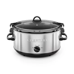Chefman 6 Qt. Slow Cooker with Locking Lid, Stainless Steel