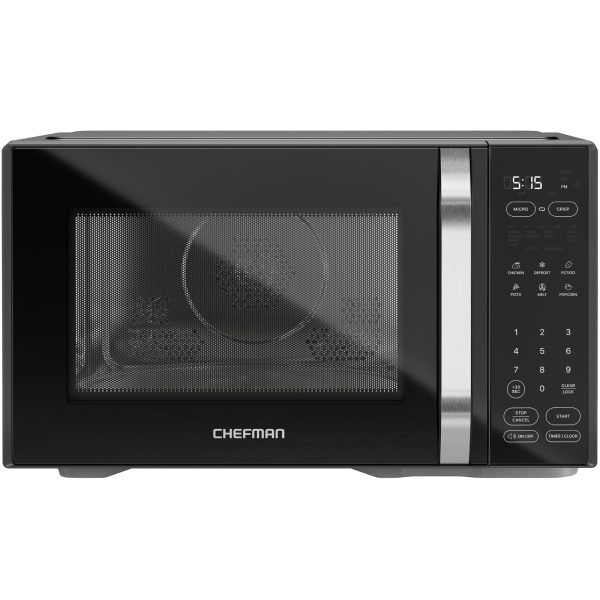Chefman Microcrisp 1.1 cu. ft. Countertop Microwave Oven + Crisper, 1800 Watts, Black