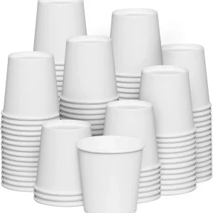 Comfy Package 4 Oz White Paper Cups Disposable Coffee Cups Espresso Cups, 300-Pack