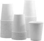 Comfy Package 8 Oz White Paper Cups Disposable Coffee Cups To Go Cups, 100-Pack