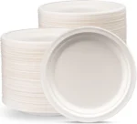 Comfy Package 9? Compostable Round Paper Plates Heavy Duty Plate, 250-Pack