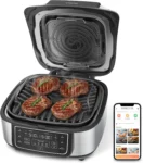 Cosori New Indoor Grill, Smart XL Air Fryer Combo Aeroblaze, 8-in-1, 6 Quart Voice Control, Black