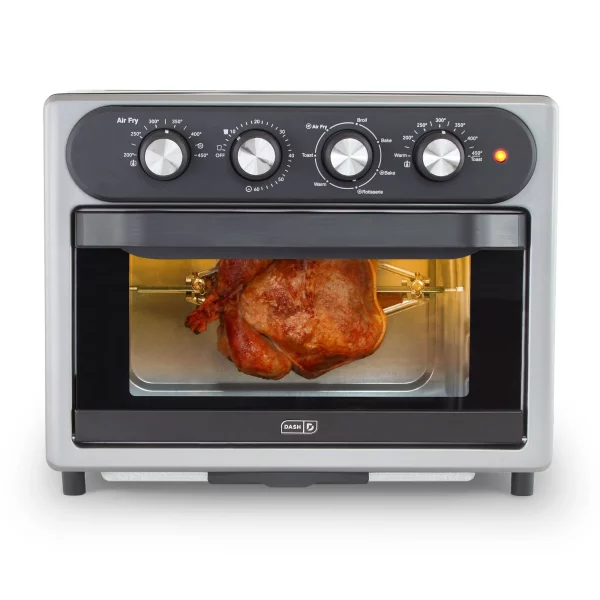 Dash Chef Series 7 in 1 Convection Air Fryer Oven With Non-Stick Fry Basket, Baking Pan & Rack, 23L, 1500 Watt