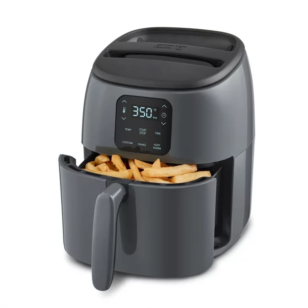 Dash Tasti-Crisp™ Digital Air Fryer with Temperature Control, Non-Stick Fry Basket, Recipe Guide + Auto Shut off Feature, 1000-Watt, 2.6Qt, Black