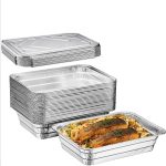 Displastible Disposable Aluminum Pans with Lids Freezer and Oven-Safe 2.25 Pans 10 Pack