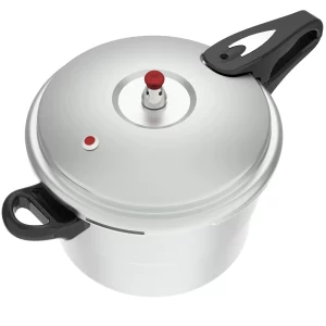 Ficcug 7.5 Quart Aluminum Pressure Cooker with Steamer, Fast Cooker Pot, Silver