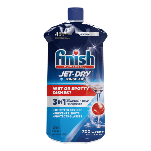 Finish Jet-Dry Rinse Aid, 32oz, Dishwasher Rinse Agent and Drying Agent
